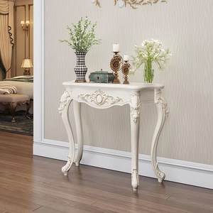 미니콘솔 유럽식 복도 현관 엔틱 콘솔 서랍 테이블, 조립, C. 80cm-아이보리골드