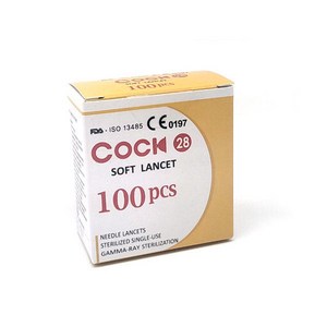 COOK (로슈 아큐첵 전용 채혈침) 쿡소프트란셋 28G 100개입 채혈기/채혈침, 1개