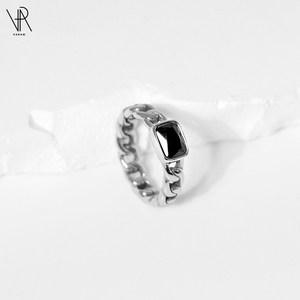 VARAM 써지컬316L반지 블랙오닉스반지 원석반지
