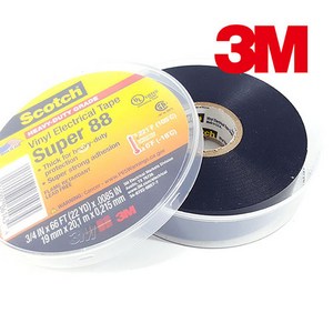 3M Scotch Super 88 비닐 전기 절연 테이프 19mmx20M, 1개