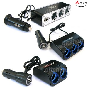 ADIT 차량 LED 시거잭 소켓 USB 멀티 시거 2구 3구 충전기 유선멀티충전기 시거멀티소켓 스위치, 1개