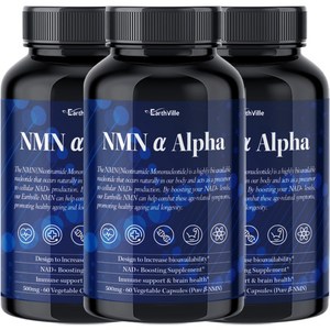 어스빌 NMN 99.9% 고순도 NAD+ 영양제 ALPHA 500mg, 3개, 60정