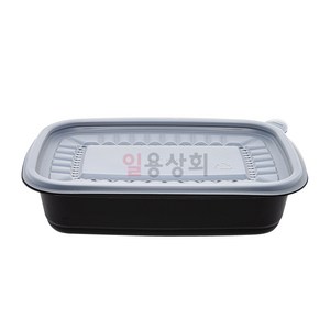 [ILYONG] 사각 죽용기 JH 1913 소 650ml 50세트 검정, 50개, 1세트