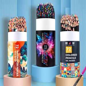 HB문화사 프리미엄 전문가용 76종 수채화 유성 72색+추가4종 색연필 셋트 +지우개+연필깎이+펜+브러쉬 셋트, 수채화_76종셋트