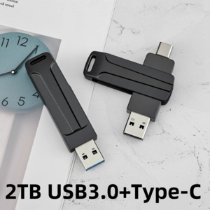 [초고속] USB 3.0 2TB 대용량 메모리 Type-C 호환 휴대폰과 PC, 1개