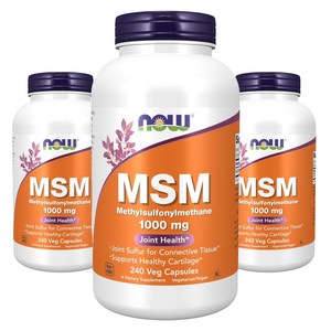 Now Foods MSM 1000mg 베지 캡슐, 240정, 3개