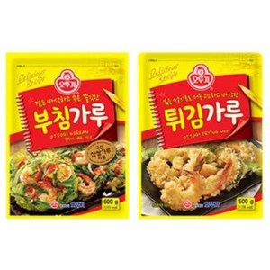 예이니식품 오뚜기 튀김가루+부침가루 각1개씩(총2개x500g) 부침개파전김치새우, 1세트, 500g