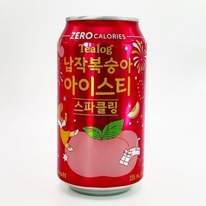 티로그 제로칼로리 납작복숭아 아이스티 스파클링, 355ml, 24개