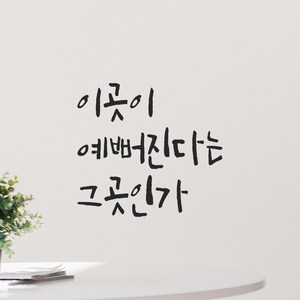 모노먼트 인테리어 포인트 그래픽 캘리그라피 레터링 스티커 - 이곳이 예뻐진다는 그곳인가, LC-059, 연핑크