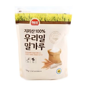 해표 지리산 100% 우리밀 밀가루, 750g, 1개