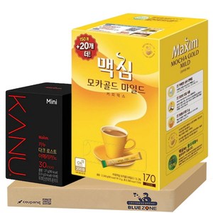 맥심 모카골드 마일드 170티+카누 미니 다크 로스트 아메리카노 30티, 1개