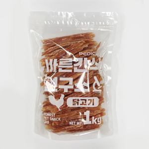 바른간식연구소 닭가슴살슬라이스 1kg 대용량간식, 1개