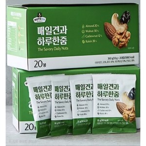 롯데백화점 매일견과 하루한봉 프리미엄 하루견과 18g 20봉 구운 캐슈넛, 360g, 1박스