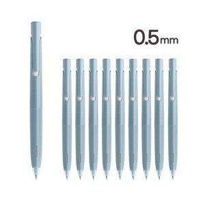 블렌 제브라 볼펜 0.5mm 10p, 라이트블루(바디) + 블랙(잉크), 1세트