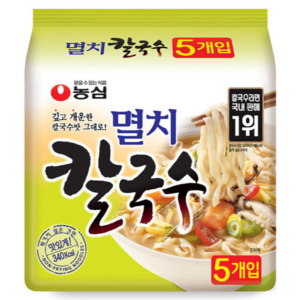 농심 멸치칼국수, 98g, 5개