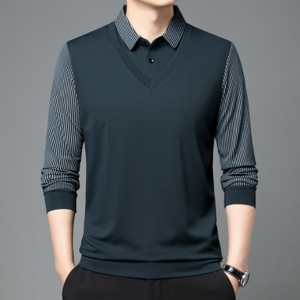 KAISCO 남성 2ni1 일체형 구김없는 소프트 터치감 셔츠 베스트 조끼 골프