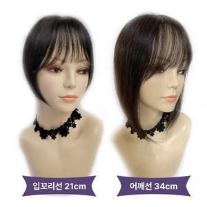 [30%행사중] 아미모 인모 앞머리가발 부분가발 정수리가발 헤어피스 [CM-P 6009], 6x9 21cm 자연갈색 오른쪽가르마 사선 커트형, 1개