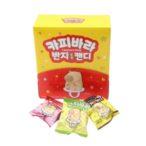 카피바라 반지 모양 캔디 콜라 포도 딸기 사탕, 24개, 15g