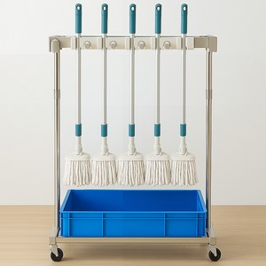 파파스 청소도구함 대걸레 걸이 청소함 이동식 거치대 공장 사무실 밀대 보관함, 청소도구함(5홀더 6후크), 1개