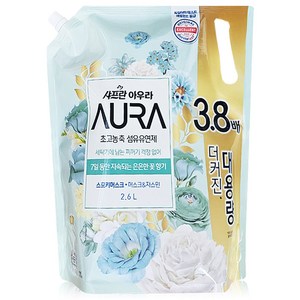 샤프란 AURA 초고농축 섬유유연제 스모키머스크 리필, 2.6L, 3개