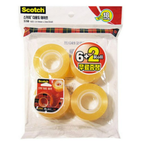 쓰리엠 스카치 다용도 테이프 리필 550 18mm x 30m, 8개