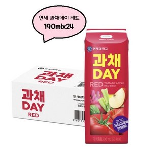 연세유업 과채데이 음료 레드, 190ml, 24개