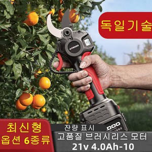 독일 21V 무선 충전 전동가위 전지가위 SK-9 고탄소강 무선 전동 가지치기 전기톱 연장대 풀세트, 옵션1번, 1세트