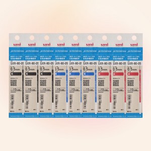유니 제트스트림 멀티펜 전용 리필심 리뉴얼버전 0.5mm, 9개입(검정3/빨강3/파랑3)