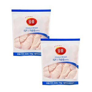 올품 IQF 닭가슴살 슬라이스 1kg x 2봉, 2개