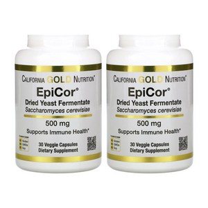 캘리포니아 골드 에피코르 에피코 건조 효모 발효 CGN CG땡 500mg 30정 EpiCor 2통, 60정, 1개