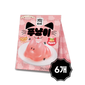 푸냥이 푸딩 젤리 복숭아맛 norrri, 6개, 90g