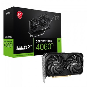 MSI 지포스 RTX 4060 Ti 벤투스 2X 블랙 OC D6 8GB, VENTUS 2X BLACK OC D6