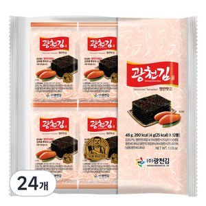 광천김 광천 명란맛 김, 4g, 24개