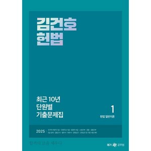 2025 김건호 헌법 최근 10년 단원별 기출문제집 1~3, 메가공무원