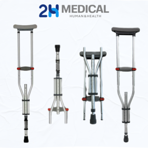 2H메디컬 컴팩트 목발 클러치, 프리미엄형 (스프링형), 1개