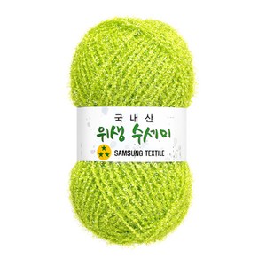 [삼성모사 9+1] 위생수세미 코바늘 수세미실 고급실 뜨개실 다양한 컬러, 716 옐로우그린, 1개