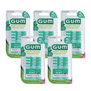 GUM 검 치간칫솔 코스트코 소프트픽 컴포트플렉스 민트형 40개입, 5개, 1개입