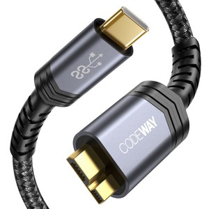 코드웨이 USB C타입 to 마이크로B 외장하드 케이블, 1개, 1m