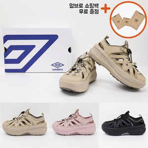 [백화점신상판/AS가능] 엄브로 컷아웃 메리제인 샌들 운동화 신발 여름 스니커샌들 남자 여자 공용 happyJ 베이지 블랙 핑크 UQ223ESA41