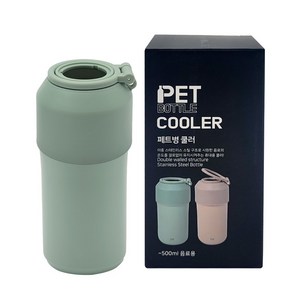 몽스토어 캔 아이스 페트병 쿨러 500ml 캔홀더 캠핑 소주 맥주 보틀, 파스텔그린, 1개