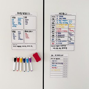 유캔두잇 메모보드-1set(메모보드3장+6종 컬러자석 마카펜+보드 자석 지우개) [추가옵션-메모보드 미포함], 본품-유캔두잇 메모보드 1set