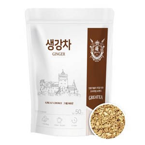 Geatea 그래이티 국산 볶은 생강 차 50티백, 1개, 50개입, 1g