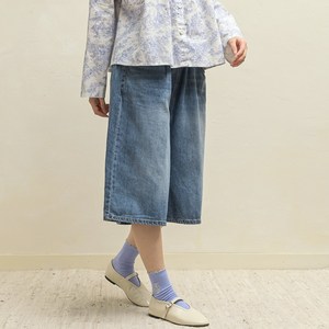 [내추럴가든] 6부 와이드 데님 팬츠