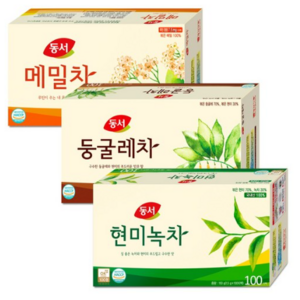 동서 현미녹차100T+둥글레차100T+메밀차100T 1.5ml, 3개, 100개입