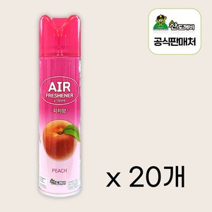 산도깨비 공기청향제 new 피치향 방향제, 20개, 300ml