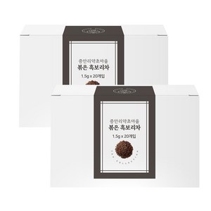 국산 흑보리차 고압로스팅 검정블랙겉보리차 티백차 보리차, 2박스, 20개입, 1.5g