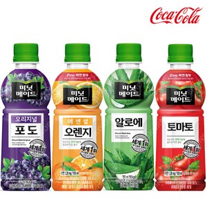 미닛메이드 350ml X 24개입 토마토+오렌지+알로에+포도 각 6개씩/과일주스, 1세트