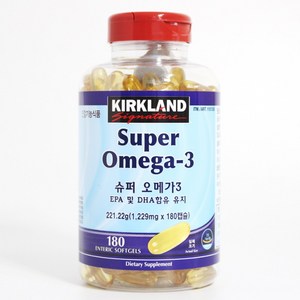 커클랜드 슈퍼 오메가3 (1229mg x 180캡슐)x 2통 (EPA DHA의 합 1캡슐에 700mg 함유), 180정, 2개