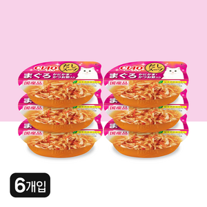 이나바 고양이 CIAO 다시스프컵, 참치&게맛살&치어, 60g, 6개