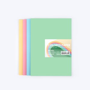 PaperPhant 프리미엄 4컬러 색지 (Premium 4 COLORED PAPER), 90g A4 200매